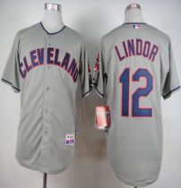 Cleveland Indians -12 Francisco Lindor Grey Cool Base Stitched MLB Jersey Cleveland Indians -12 Francisco Lindor Grey Cool Base Stitched MLB Jersey