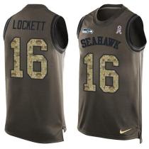 Nike Seahawks -16 Tyler Lockett Green Stitched NFL Limited Salute To Service Tank Top Jersey Nike Seahawks -16 Tyler Lockett Green Stitched NFL Limited Salute To Service Tank Top Jersey