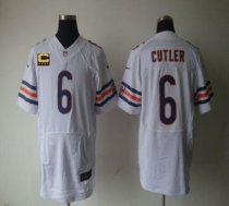 Nike Bears -6 Jay Cutler White With C Patch Stitched NFL Elite Jersey Nike Bears -6 Jay Cutler White With C Patch Stitched NFL Elite Jersey