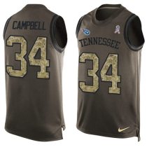 Nike Titans -34 Earl Campbell Green Stitched NFL Limited Salute To Service Tank Top Jersey Nike Titans -34 Earl Campbell Green Stitched NFL Limited Salute To Service Tank Top Jersey