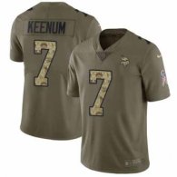 Minnesota Vikings -7 Case Keenum Olive Camo Nike NFL Limited 2017 Salute To Service Jersey