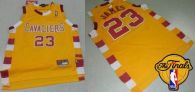 Cleveland Cavaliers -23 LeBron James Gold Throwback Classic The Finals Patch Stitched NBA Jersey
