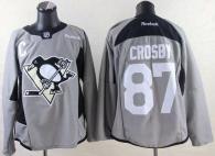 Pittsburgh Penguins -87 Sidney Crosby Grey Practice Stitched NHL Jersey