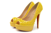 CL 14 cm yellow fish mouth pointed nailed sandals AAA CL 14 cm yellow fish mouth pointed nailed sandals AAA
