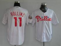 Philadelphia Phillies #11 Jimmy Rollins Stitched White Red Strip MLB Jersey Philadelphia Phillies #11 Jimmy Rollins Stitched White Red Strip MLB Jersey