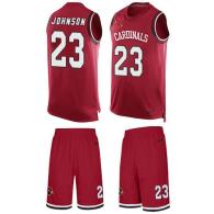 Cardinals -23 Chris Johnson Red Team Color Stitched NFL Limited Tank Top Suit Jersey