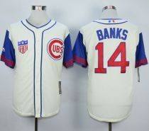 Chicago Cubs -14 Ernie Banks Cream Blue 1942 Turn Back The Clock Stitched MLB Jersey Chicago Cubs -14 Ernie Banks Cream Blue 1942 Turn Back The Clock Stitched MLB Jersey