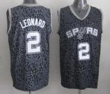 San Antonio Spurs -2 Kawhi Leonard Black Crazy Light Stitched NBA Jersey