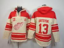 Detroit Red Wings -13 Pavel Datsyuk Cream Sawyer Hooded Sweatshirt Stitched NHL Jersey Detroit Red Wings -13 Pavel Datsyuk Cream Sawyer Hooded Sweatshirt Stitched NHL Jersey