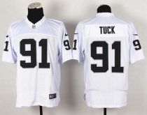 Nike Oakland Raiders #91 Justin Tuck White Men's Stitched NFL Elite Jersey Nike Oakland Raiders #91 Justin Tuck White Men's Stitched NFL Elite Jersey