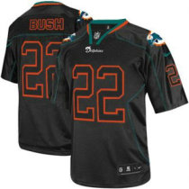 Nike Dolphins -22 Reggie Bush Lights Out Black Stitched NFL Elite Jersey Nike Dolphins -22 Reggie Bush Lights Out Black Stitched NFL Elite Jersey