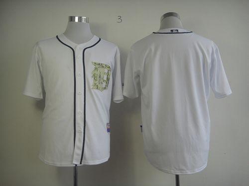 Detroit Tigers Blank White USMC Cool Base Stitched MLB Jersey