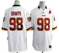 Nike Redskins -98 Brian Orakpo White With 80TH Patch Stitched NFL Game Jersey