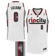 Autographed Portland Trail Blazers -0 Damian Lillard White Home Stitched NBA Jersey
