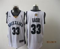 Memphis Grizzlies -33 Marc Gasol Revolution 30 White Stitched NBA Jersey