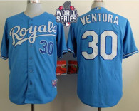 Kansas City Royals -30 Yordano Ventura Light Blue Cool Base W 2015 World Series Patch Stitched MLB J