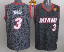 Miami Heat -3 Dwyane Wade Black Crazy Light Finals Patch Stitched NBA Jersey Miami Heat -3 Dwyane Wade Black Crazy Light Finals Patch Stitched NBA Jersey