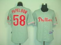 Philadelphia Phillies #58 Jonathan Papelbon Grey Cool Base Stitched MLB Jersey Philadelphia Phillies #58 Jonathan Papelbon Grey Cool Base Stitched MLB Jersey
