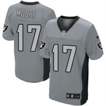 Nike Oakland Raiders #17 Denarius Moore Grey Shadow Men's Stitched NFL Elite Jersey Nike Oakland Raiders #17 Denarius Moore Grey Shadow Men's Stitched NFL Elite Jersey