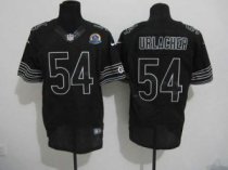 Nike Bears -54 Brian Urlacher Black Shadow With Hall of Fame 50th Patch Stitched NFL Elite Jersey Nike Bears -54 Brian Urlacher Black Shadow With Hall of Fame 50th Patch Stitched NFL Elite Jersey