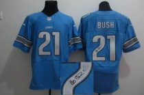 NEW Detroit Lions -21 Reggie Bush Blue NFL Elite Autographed Jersey NEW Detroit Lions -21 Reggie Bush Blue NFL Elite Autographed Jersey