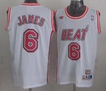 Miami Heat -6 LeBron James White Swingman Throwback Stitched NBA Jersey Miami Heat -6 LeBron James White Swingman Throwback Stitched NBA Jersey