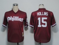 Mitchell and Ness 1991 Philadelphia Phillies #15 Dave Hollins Red Stitched MLB Jersey Mitchell and Ness 1991 Philadelphia Phillies #15 Dave Hollins Red Stitched MLB Jersey