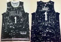 Chicago Bulls -1 Derrick Rose Black City Light Stitched NBA Jersey Chicago Bulls -1 Derrick Rose Black City Light Stitched NBA Jersey