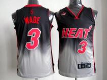 Miami Heat -3 Dwyane Wade Black Grey Fadeaway Fashion Stitched NBA Jersey Miami Heat -3 Dwyane Wade Black Grey Fadeaway Fashion Stitched NBA Jersey