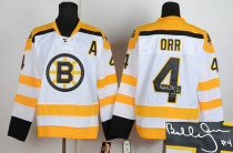 Autographed Boston Bruins -4 Bobby Orr CCM Throwback White Stitched NHL Jersey Autographed Boston Bruins -4 Bobby Orr CCM Throwback White Stitched NHL Jersey