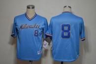 Milwaukee Brewers -8 Ryan Braun Blue 1982 Turn Back The Clock Stitched MLB Jersey