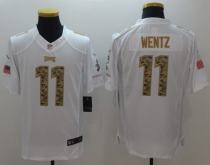 Nike Eagles -11 Carson Wentz White Stitched NFL Limited Salute to Service Jersey Nike Eagles -11 Carson Wentz White Stitched NFL Limited Salute to Service Jersey