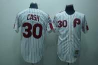 Mitchell And Ness Philadelphia Phillies #30 Dave Cash Stitched White Red Strip Throwback MLB Jersey
