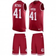 49ers #41 Antoine Bethea Red Team Color Stitched NFL Limited Tank Top Suit Jersey