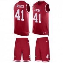 49ers #41 Antoine Bethea Red Team Color Stitched NFL Limited Tank Top Suit Jersey