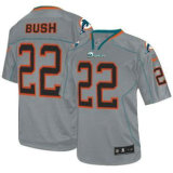 Nike Dolphins -22 Reggie Bush Lights Out Grey Stitched NFL Elite Jersey