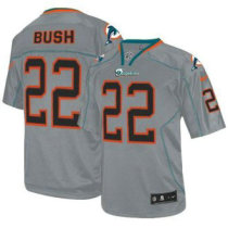 Nike Dolphins -22 Reggie Bush Lights Out Grey Stitched NFL Elite Jersey Nike Dolphins -22 Reggie Bush Lights Out Grey Stitched NFL Elite Jersey