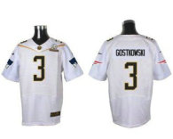 Nike New England Patriots -3 Stephen Gostkowski White 2016 Pro Bowl Stitched NFL Elite Jersey