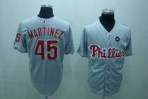 Philadelphia Phillies #45 Pedro Martinez Stitched Grey MLB Jersey Philadelphia Phillies #45 Pedro Martinez Stitched Grey MLB Jersey