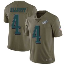 Nike Eagles -4 Jake Elliott Olive Stitched NFL Limited 2017 Salute To Service Jersey Nike Eagles -4 Jake Elliott Olive Stitched NFL Limited 2017 Salute To Service Jersey
