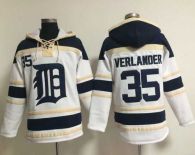 Detroit Tigers #35 Justin Verlander White Sawyer Hooded Sweatshirt MLB Hoodie
