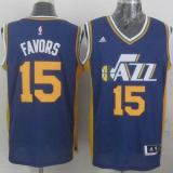 Revolution 30 Utah Jazz -15 Derrick Favors Navy Blue Stitched NBA Jersey