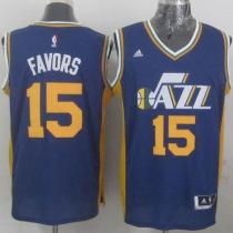 Revolution 30 Utah Jazz -15 Derrick Favors Navy Blue Stitched NBA Jersey
