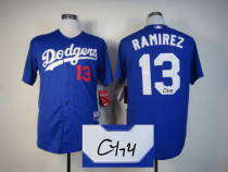 Autographed MLB Los Angeles Dodgers -13 Hanley Ramirez Blue Cool Base Stitched Jersey Autographed MLB Los Angeles Dodgers -13 Hanley Ramirez Blue Cool Base Stitched Jersey