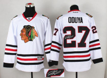 Autographed Chicago Blackhawks -27Jeremy Roenick Stitched White NHL Jersey