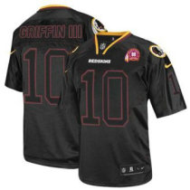 Nike Redskins -10 Robert Griffin III Lights Out Black With 80TH Patch Stitched NFL Elite Jersey Nike Redskins -10 Robert Griffin III Lights Out Black With 80TH Patch Stitched NFL Elite Jersey
