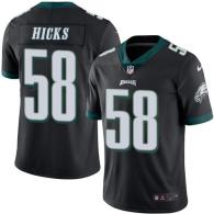 Nike Eagles -58 Jordan Hicks Black Stitched NFL Color Rush Limited Jersey