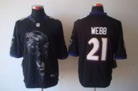 Nike Ravens -21 Lardarius Webb Black Alternate Stitched NFL Helmet Tri-Blend Limited Jersey