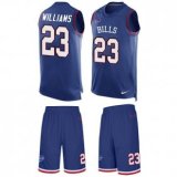 Bills #23 Aaron Williams Royal Blue Team Color Stitched NFL Limited Tank Top Suit Jersey