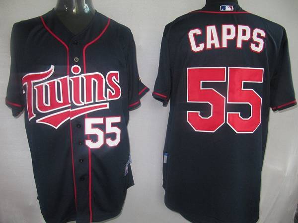 Minnesota Twins -55 Matt Capps Navy Blue Cool Base Stitched MLB Jersey